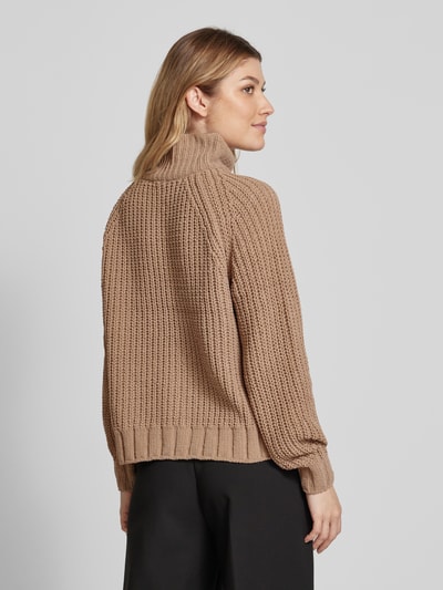 monari Strickpullover mit Stehkragen Modell 'Chenille' Beige 5