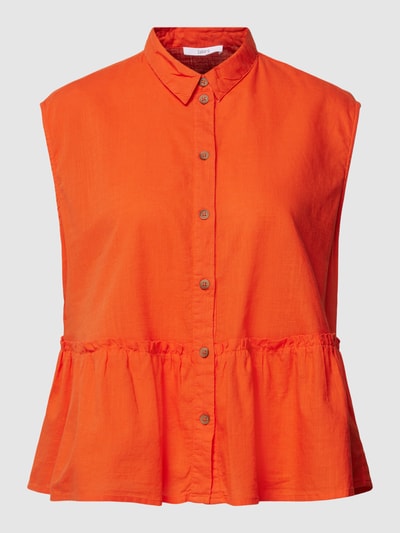 Jake*s Casual Blousetop met knoopsluiting Donkeroranje - 2