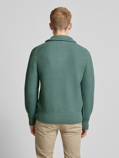 BOSS Strickpullover mit kurzer Knopfleiste Modell 'Emaximo' Mint 5