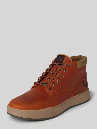 Timberland Lederboots mit Logo-Applikation Modell 'Maple Grove' Mittelbraun 1