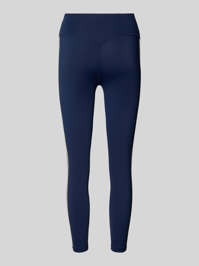 Produktfoto, dunkelblaue Slim Fit Sport-Leggings mit CLIMACOOL Technologie von adidas, glatte Textur, adidas Training