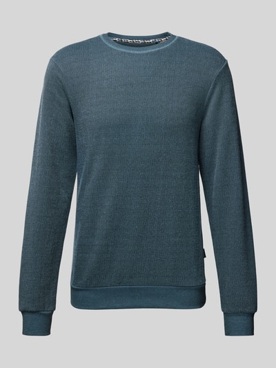 Blend Sweatshirt mit Strukturmuster Blau Melange 2