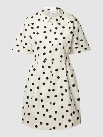 JAKE*S STUDIO WOMAN Knielange overhemdjurk met polkadots Offwhite - 2