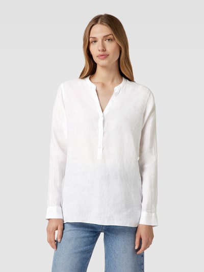 MOS MOSH Leinenbluse mit Tunikakragen Modell 'Danna' Weiss 4