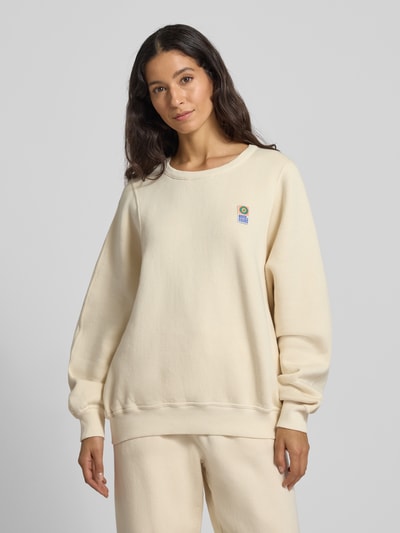 American Vintage Sweatshirt met ribboorden, model 'FIKY' Offwhite - 4