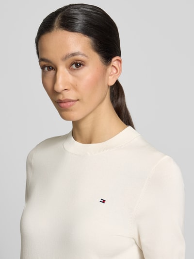 Tommy Hilfiger Regular Fit Strickpullover aus Baumwoll-Mix  Ecru 3