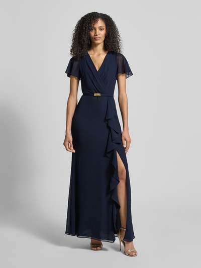 Lauren Ralph Lauren Getailleerde avondjurk met vlindermouwen model 'FARRYSH' Marineblauw - 4