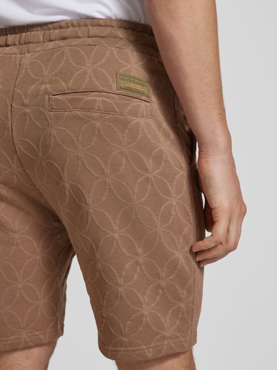 Scotch & Soda Regular fit sweatshorts met structuurmotief, model 'Terry' Beige - 3