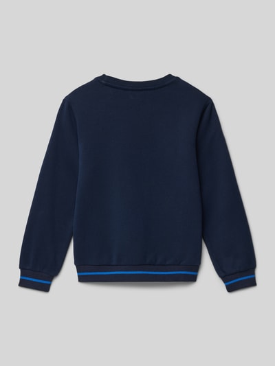 s.Oliver RED LABEL Regular fit sweatshirt van katoenmix met contraststrepen Marineblauw - 3