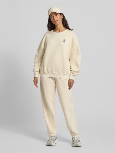 American Vintage Sweatshirt met ribboorden, model 'FIKY' Offwhite - 1