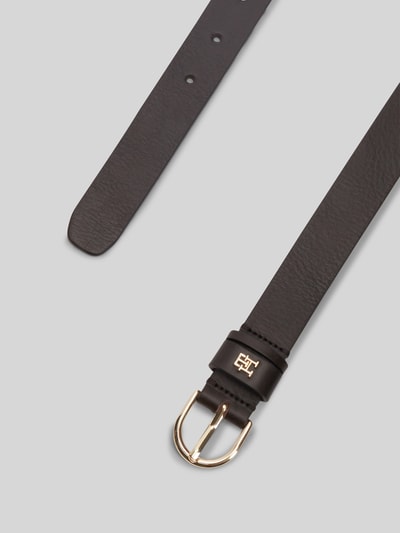 Tommy Hilfiger Riem van echt leer met logo-applicatie Donkerbruin - 3