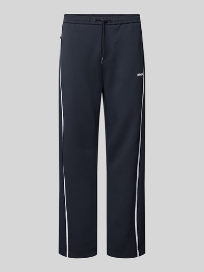 BOSS Green Sweatpants met labeldetail, model 'Hadim' Donkerblauw - 2