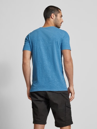 Jack & Jones T-shirt met V-hals, model 'SPLIT' Oceaanblauw - 5