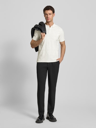 GUESS Slim Fit Poloshirt in tonalem Allover-Look Weiss 1