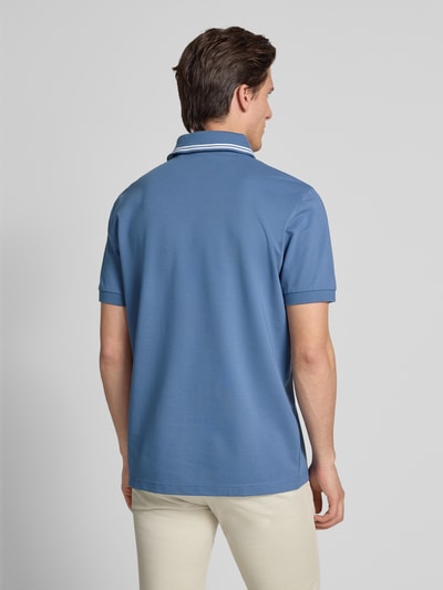 Christian Berg Men Poloshirt met korte knoopsluiting en logoprint Jeansblauw - 5