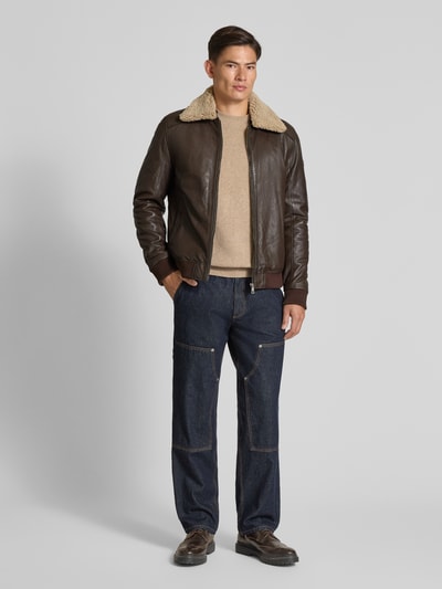 Gipsy Bomberjacke in Leder-Optik Dunkelbraun 1