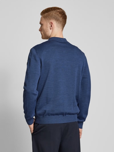 MAERZ Muenchen Gebreide pullover met polokraag Oceaanblauw gemêleerd - 5