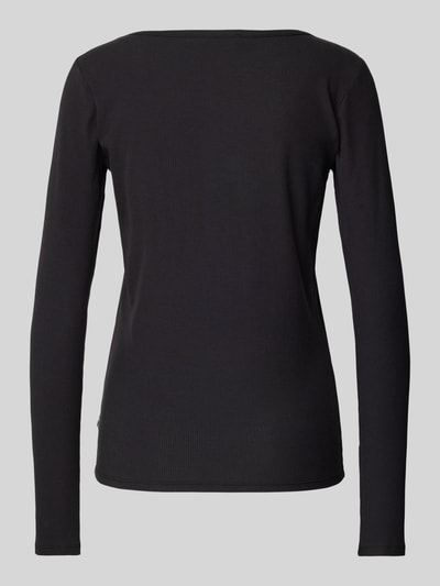 Marc O'Polo Körpernahes Langarmshirt in Feinripp-Optik Black 3