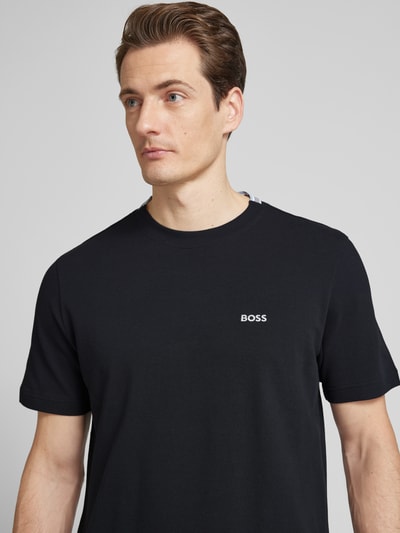 BOSS Green T-Shirt mit Label-Stitching Modell 'Taddy' Dunkelblau 3