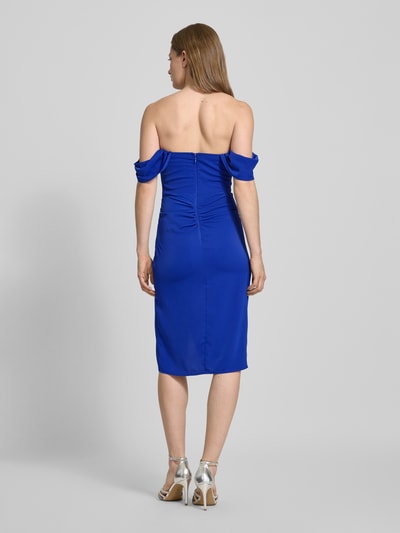 Lipsy Knielange cocktailjurk met plooien opzij Blauw - 5