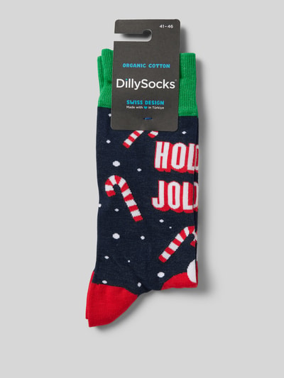 DillySocks Socken mit Motiv-Stitching Modell 'Hipster Holiday' Marine 3