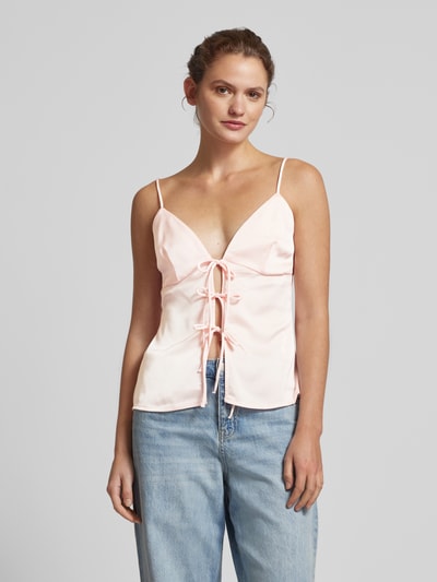 Gina Tricot Slim Fit Blusentop mit Spaghettiträgern Rosa 4