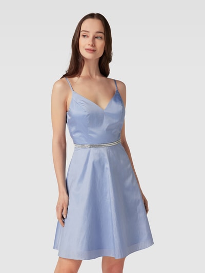 Luxuar Cocktailkleid mit Strasssteinbesatz Hellblau 4