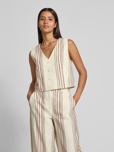 Jake*s Collection Weste mit V-Ausschnitt Ecru 4