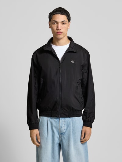 Calvin Klein Jeans Trainingsjack met logo en opstaande kraag Zwart - 4