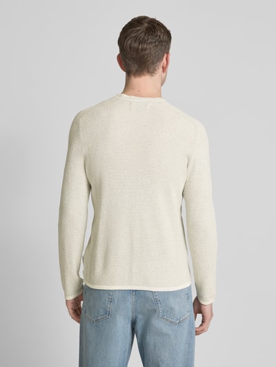 Marc O'Polo Regular Fit Pullover aus strukturiertem Baumwoll-Mix Ecru 5