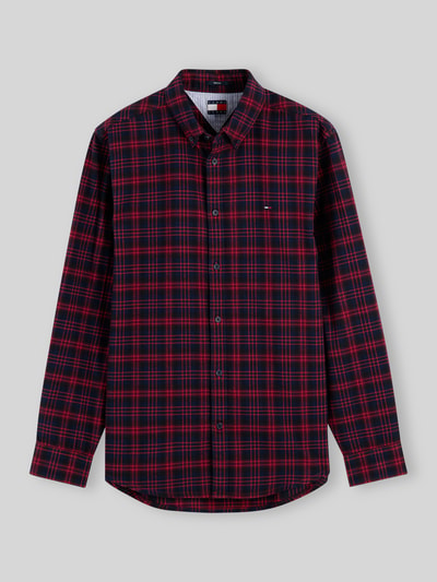 Tommy Jeans Regular Fit Freizeithemd aus Baumwolle mit Karomuster Dunkelrot 2