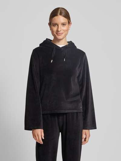 BOSS Hoodie met labeldetail, model 'Velluto' Zwart - 4