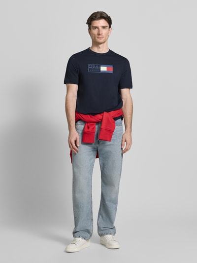 Tommy Hilfiger t-shirt o kroju regular fit z czystej bawełny Granatowy 1