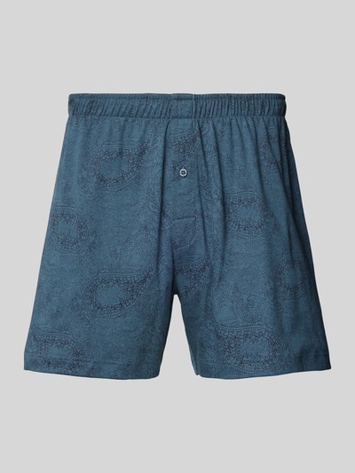 Schiesser Boxershort met labeldetail Marineblauw - 1