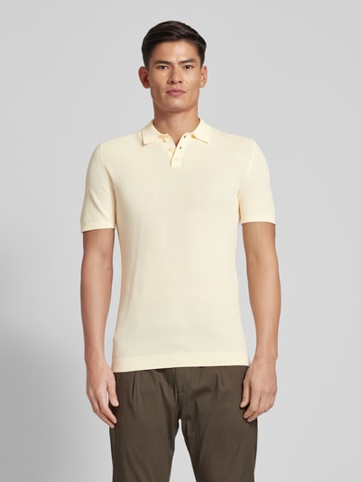 Drykorn Slim Fit Poloshirt mit Strukturmuster Modell 'Triton' Offwhite 4