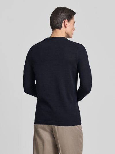 Marc O'Polo Slim Fit Pullover aus reiner Baumwolle Marc O'Polo × DFB Travel Collection Dunkelblau 5