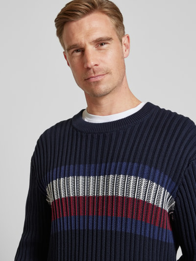 Tommy Hilfiger Gebreide pullover met ribboorden Marineblauw - 3