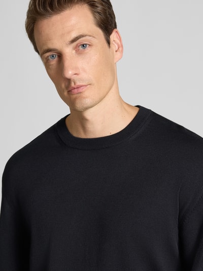 ARMANI EXCHANGE Sweter z dzianiny z okrągłym dekoltem Granatowy 3