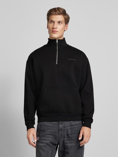 REVIEW Essentials sweatshirt met halve rits Zwart - 4