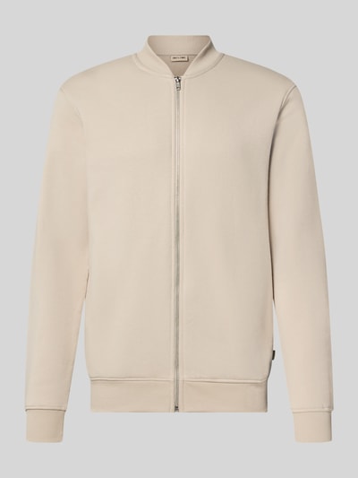 Produktfoto, helle Regular Fit Sweatjacke aus Baumwoll-Mix Modell 'CERES' von ONLY & SONS, glatte Oberfläche, neutrale Farbgebung