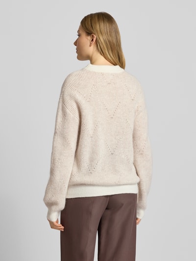 Fynch-Hatton Sweter z dzianiny z mieszanki wełny z alpaki z okrągłym dekoltem Jasnobrązowy 5