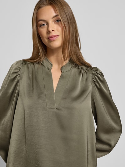 Neo Noir Bluzka z dekoltem w serek model ‘Rosslyn’ Khaki 3