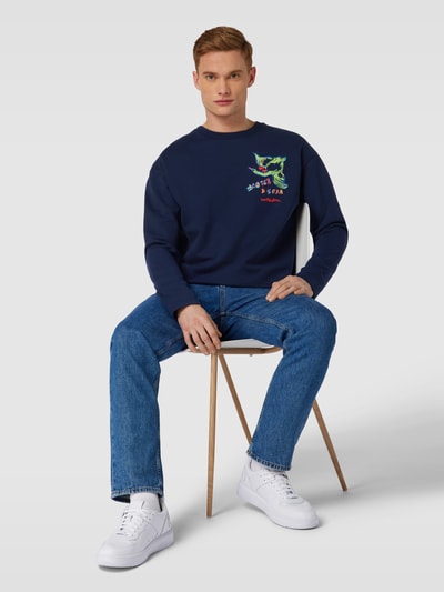 Scotch & Soda Sweatshirt met all-over motief Donkerblauw - 1