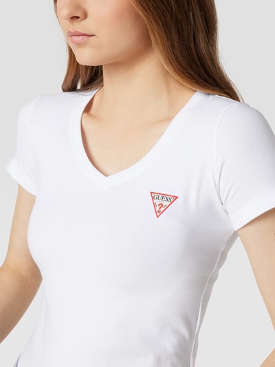 Guess T-shirt z naszywką z logo Biały 3