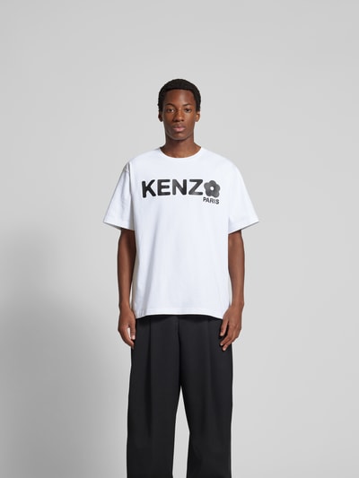 Kenzo T-Shirt mit Label-Print Weiss 4