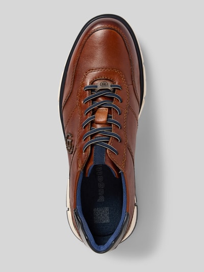 Produktfoto, Halbschuhe aus Leder mit Label-Detail Modell 'Don' von bugatti in Braun mit abgerundete Spitze, Schnürung, Absatzhöhe 3 cm, Schafthöhe 8 cm, Schaftweite 10 cm
