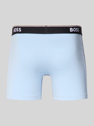 Produktfoto, Slim Fit Boxershorts aus Baumwoll-Mix im 3er-Pack Modell 'POWER' von BOSS, Optik: Unifarben, Passform: Slim Fit, Label-Bund, Bundabschluss: elastisch, Multipack:3er-Pack, Materialverarbeitung: Jersey-Stretch, Farbe Hellblau, glatte Textur