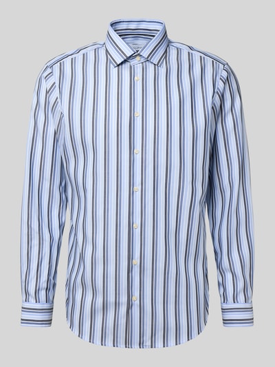 Christian Berg Men Regular Fit Business Hemd aus Baumwolle mit Kentkragen Bleu 2