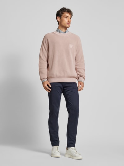 BOSS Orange Gebreide pullover met labeldetail, model 'Acircolo' Lichtroze - 1