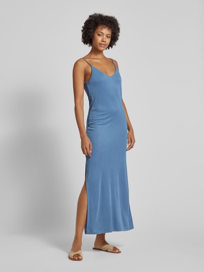 mbyM Midi-jurk met spaghettibandjes, model 'Leslee' Rookblauw - 1
